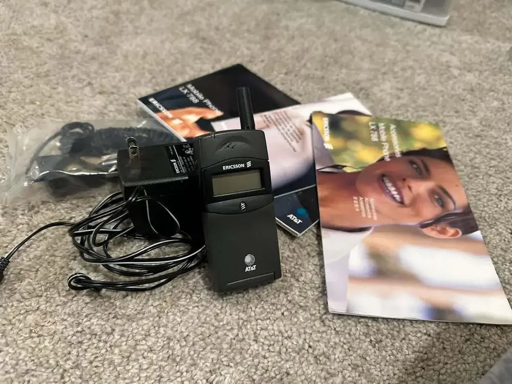 Vintage Ericsson LX 788 AT&T Mobile Phone with Charger and Accessories
